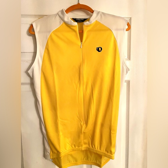 Unisex PEARL IZUMI Cycling Jersey. Sz Large. Sleeveless. Yellow/White. Zipper - Picture 1 of 7